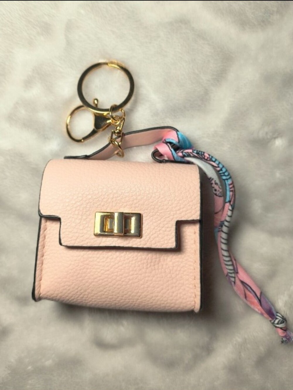 Pink and Gold Fashion Mini Coin Purse Keychain LIKE NEW